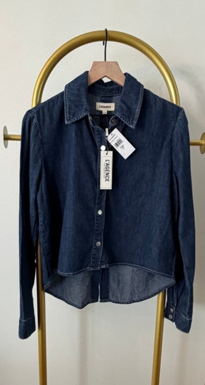 L'AGENCE, NEW, Annette Chambray Shirt, MED